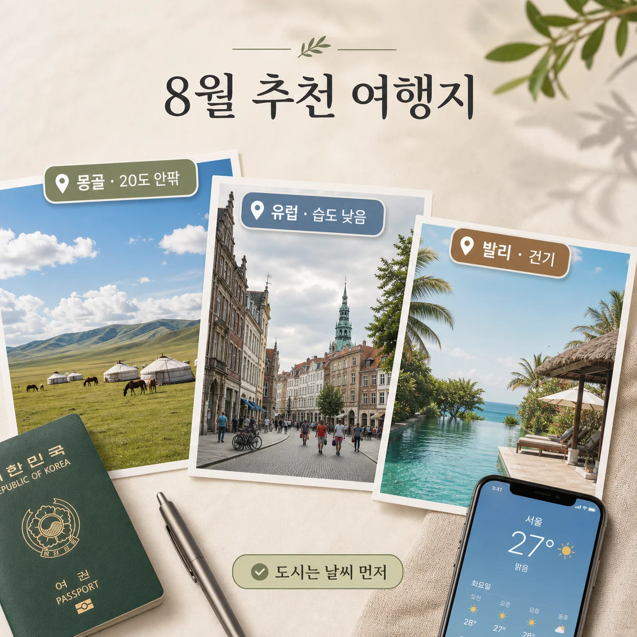 몽골 초원과 발리 건기 등 시원하게 보내는 8월 여름여행지 이미지