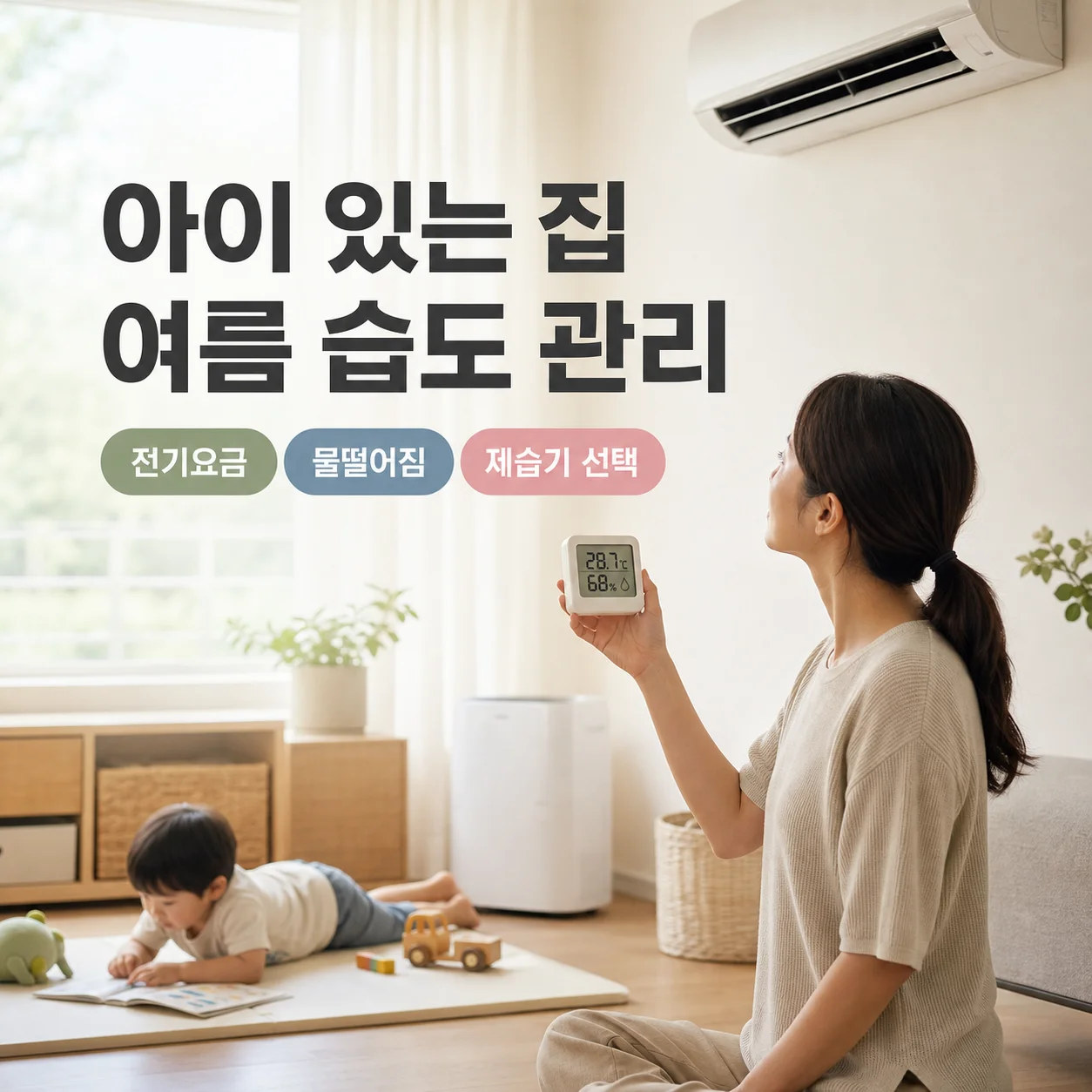 에어컨 제습 전기요금과 물떨어짐, 제습기 선택 기준을 정리한 여름철 실내 습도 관리 안내