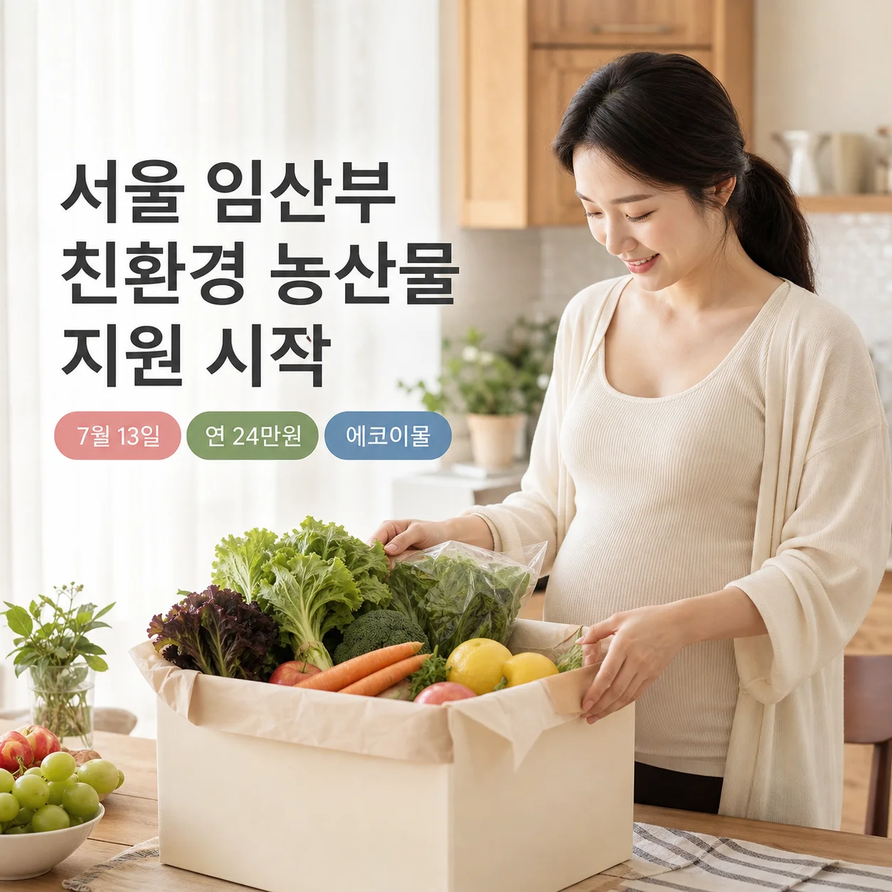 2026 서울시 임산부 친환경농산물 지원사업 24만 원 신청 안내 배너